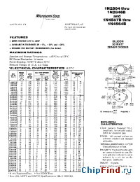 Datasheet 1N2807B manufacturer Microsemi