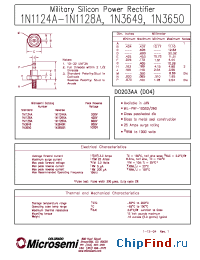 Datasheet 1N3649 manufacturer Microsemi