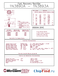 Datasheet 1N3892A manufacturer Microsemi