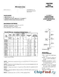 Datasheet 1N4766 manufacturer Microsemi