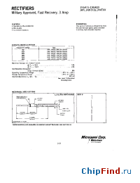 Datasheet 1N5417US manufacturer Microsemi