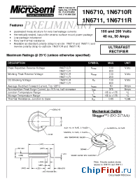 Datasheet 1N6711R manufacturer Microsemi