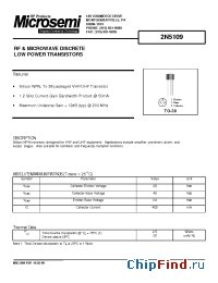 Datasheet 2N5109 производства Microsemi