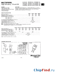 Datasheet BYW80-200 производства Microsemi