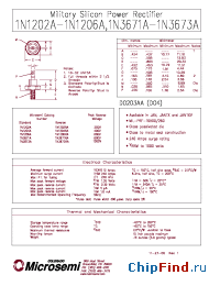 Datasheet JANTX1N1204A производства Microsemi