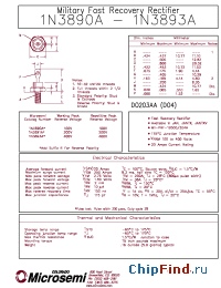 Datasheet JANTX1N3893AR производства Microsemi