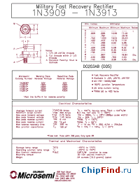 Datasheet JANTX1N3910 производства Microsemi
