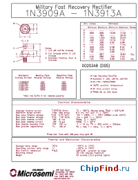 Datasheet JANTX1N3911A производства Microsemi