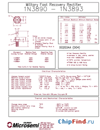 Datasheet JANTXV1N3891 производства Microsemi