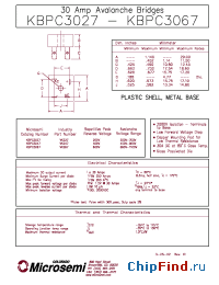 Datasheet KBPC3047 производства Microsemi