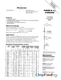 Datasheet P4KE18 manufacturer Microsemi