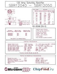 Datasheet SBR12050R производства Microsemi