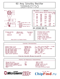 Datasheet SBR60150R производства Microsemi