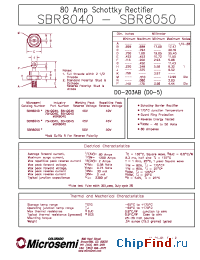 Datasheet SBR8040R производства Microsemi