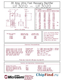 Datasheet UF3015 производства Microsemi