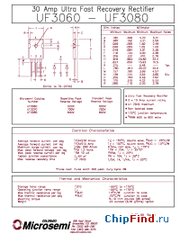 Datasheet UF3070 производства Microsemi