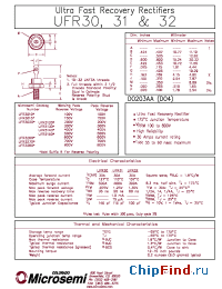 Datasheet UFR3120 производства Microsemi