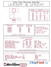 Datasheet UFR3140PF производства Microsemi