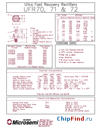 Datasheet UFR7130 производства Microsemi
