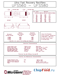 Datasheet UFS580G производства Microsemi