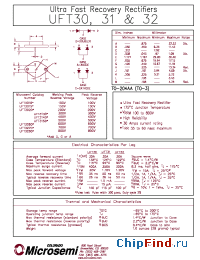 Datasheet UFT3015 производства Microsemi