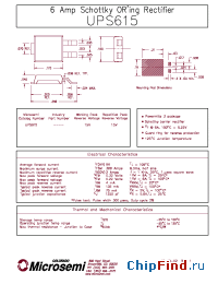 Datasheet UPS615 производства Microsemi