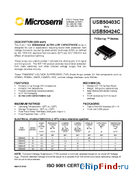 Datasheet USB50405C производства Microsemi