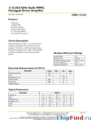 Datasheet PB-CMM1118-0000 производства Mimix