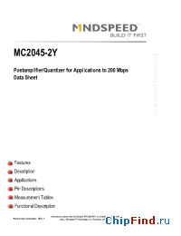 Datasheet MC2045-2YQ16 производства Mindspeed