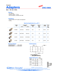 Datasheet ADAPTERS_BNC_SMA производства Mini-Circuits