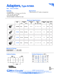Datasheet ADAPTERS-TYPE-N_SMA производства Mini-Circuits