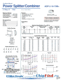 Datasheet ADP-2-10-75M+ производства Mini-Circuits