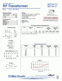 Datasheet ADT1.5-1+ производства Mini-Circuits