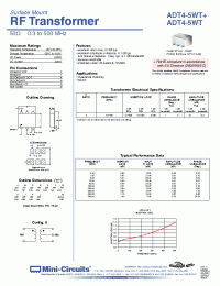 Datasheet ADT4-5WT+ производства Mini-Circuits