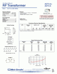Datasheet ADT4-6+ производства Mini-Circuits