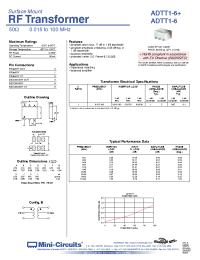 Datasheet ADTT1-6+ производства Mini-Circuits