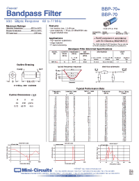Datasheet BBP-70+ производства Mini-Circuits