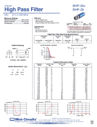 Datasheet BHP-25 производства Mini-Circuits