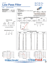 Datasheet BLP-30-75+ производства Mini-Circuits