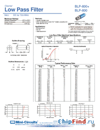 Datasheet BLP-800 производства Mini-Circuits