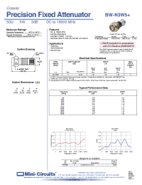 Datasheet BW-N3W5+ производства Mini-Circuits
