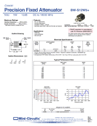 Datasheet BW-S12W5+ производства Mini-Circuits
