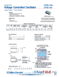 Datasheet JTOS-150+ производства Mini-Circuits