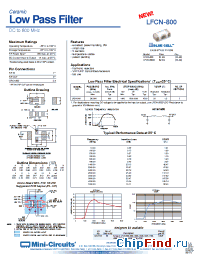 Datasheet LFCN-800 производства Mini-Circuits