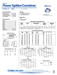 Datasheet PSC-9-1 производства Mini-Circuits