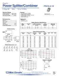 Datasheet PSCQ-2-13 manufacturer Mini-Circuits