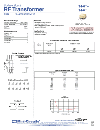 Datasheet T4-6T+ manufacturer Mini-Circuits