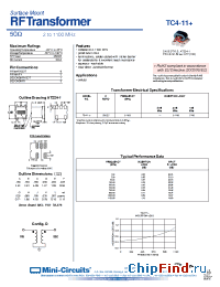 Datasheet TC4-11+ производства Mini-Circuits