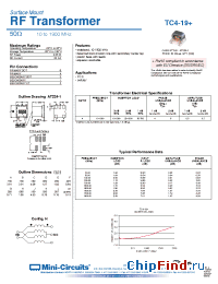 Datasheet TC4-19+ производства Mini-Circuits