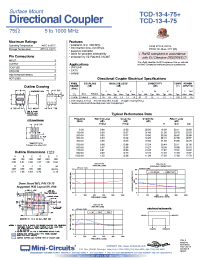 Datasheet TCD-13-4-75+ производства Mini-Circuits